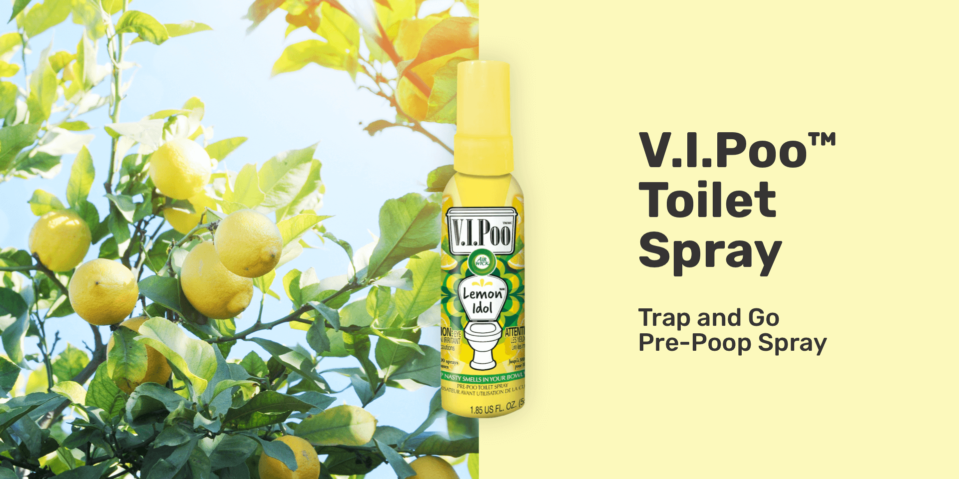 Air Wick, ViPoo, Pre-Poo Toilet Spray Air Freshener Gift Pack, Lemon Idol &  Fruity Pin Up Scents